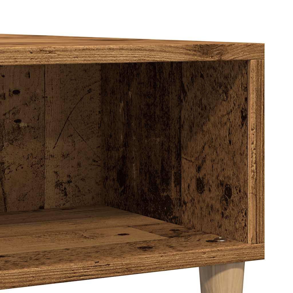 sofabord 60x60x30 cm konstrueret træ antikt træ