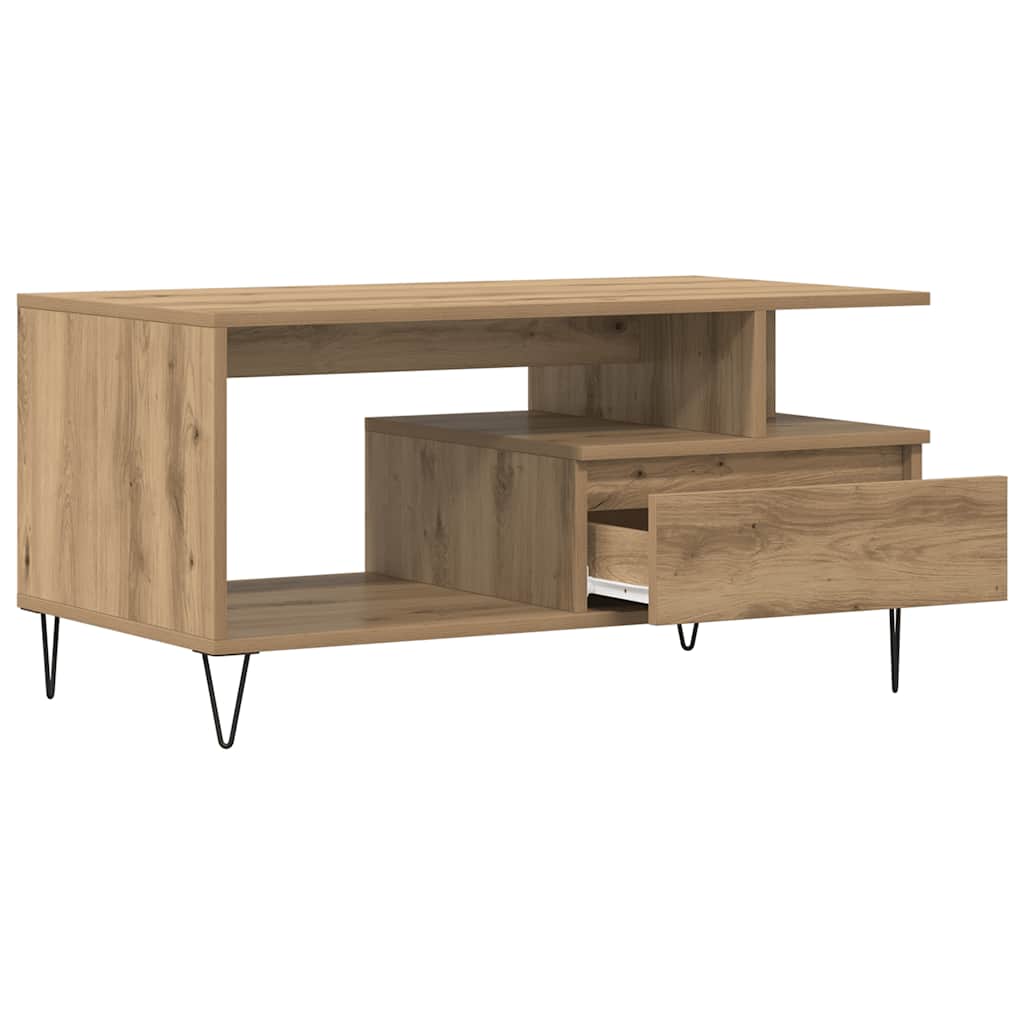 sofabord 90x49x45 cm konstrueret træ kunsteg