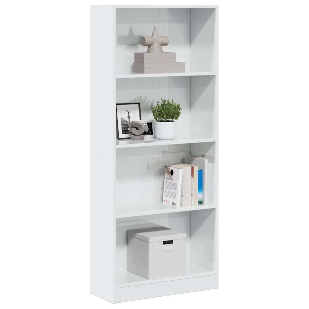 skab 60x24x143 cm konstrueret træ hvid højglans