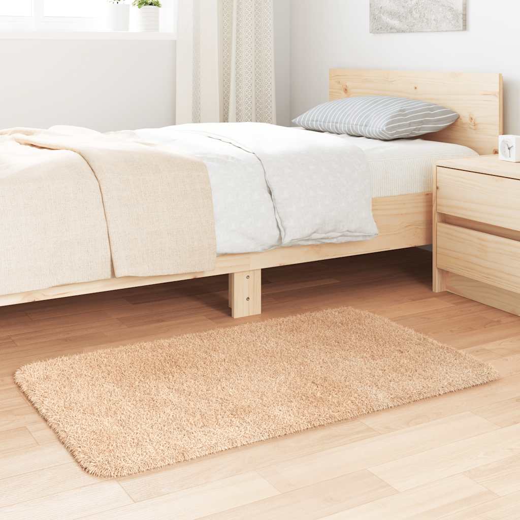 shaggy gulvtæppe NAVARRA 60x100 cm høje luv polyester beige
