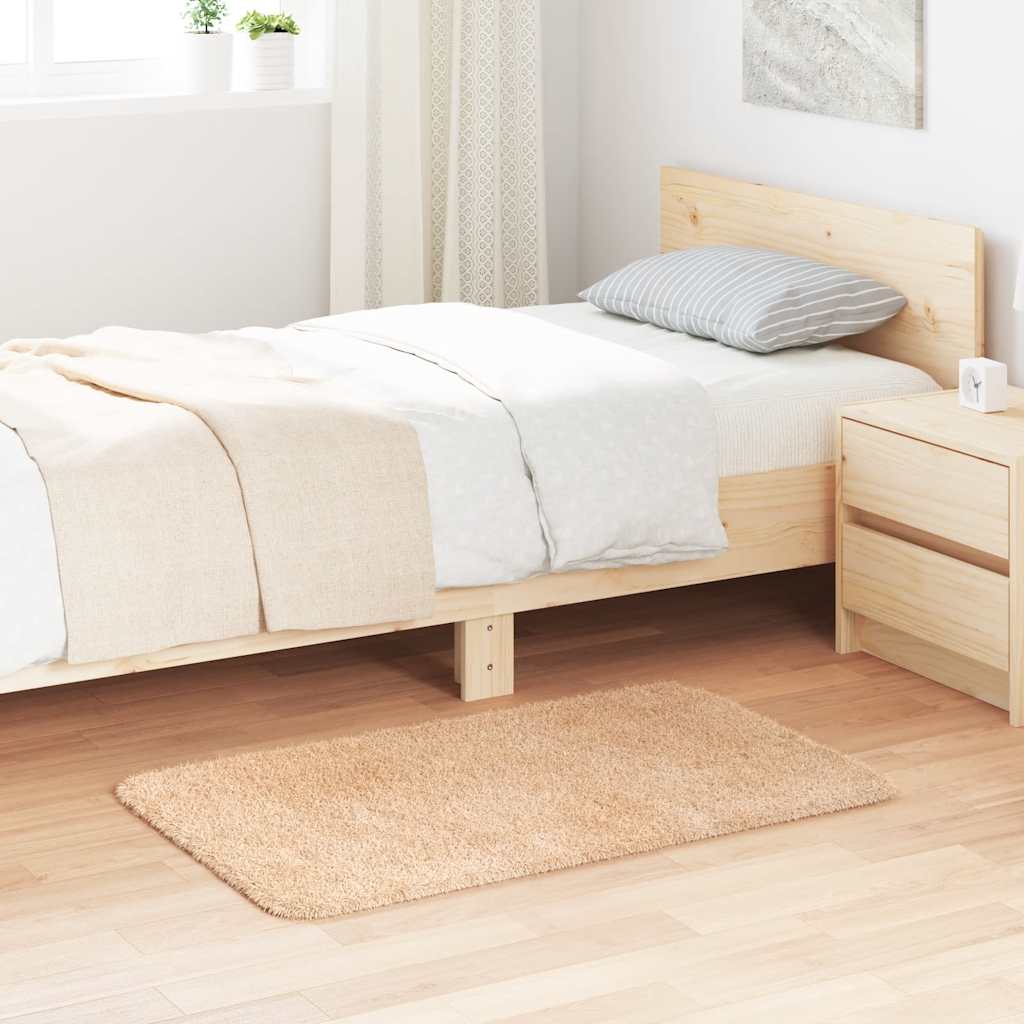 shaggy gulvtæppe NAVARRA 60x100 cm høje luv polyester beige