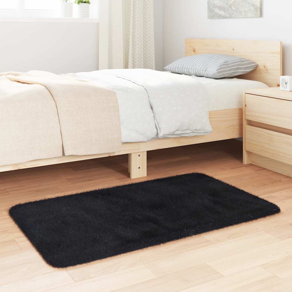 shaggy tæppe med høj luv “NAVARRA” sort 60x100 cm polyester