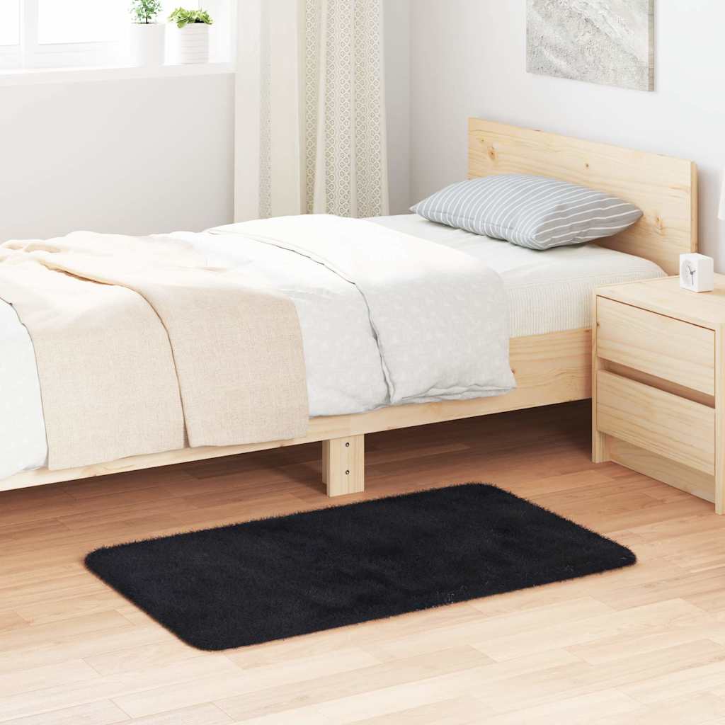shaggy tæppe med høj luv “NAVARRA” sort 60x100 cm polyester