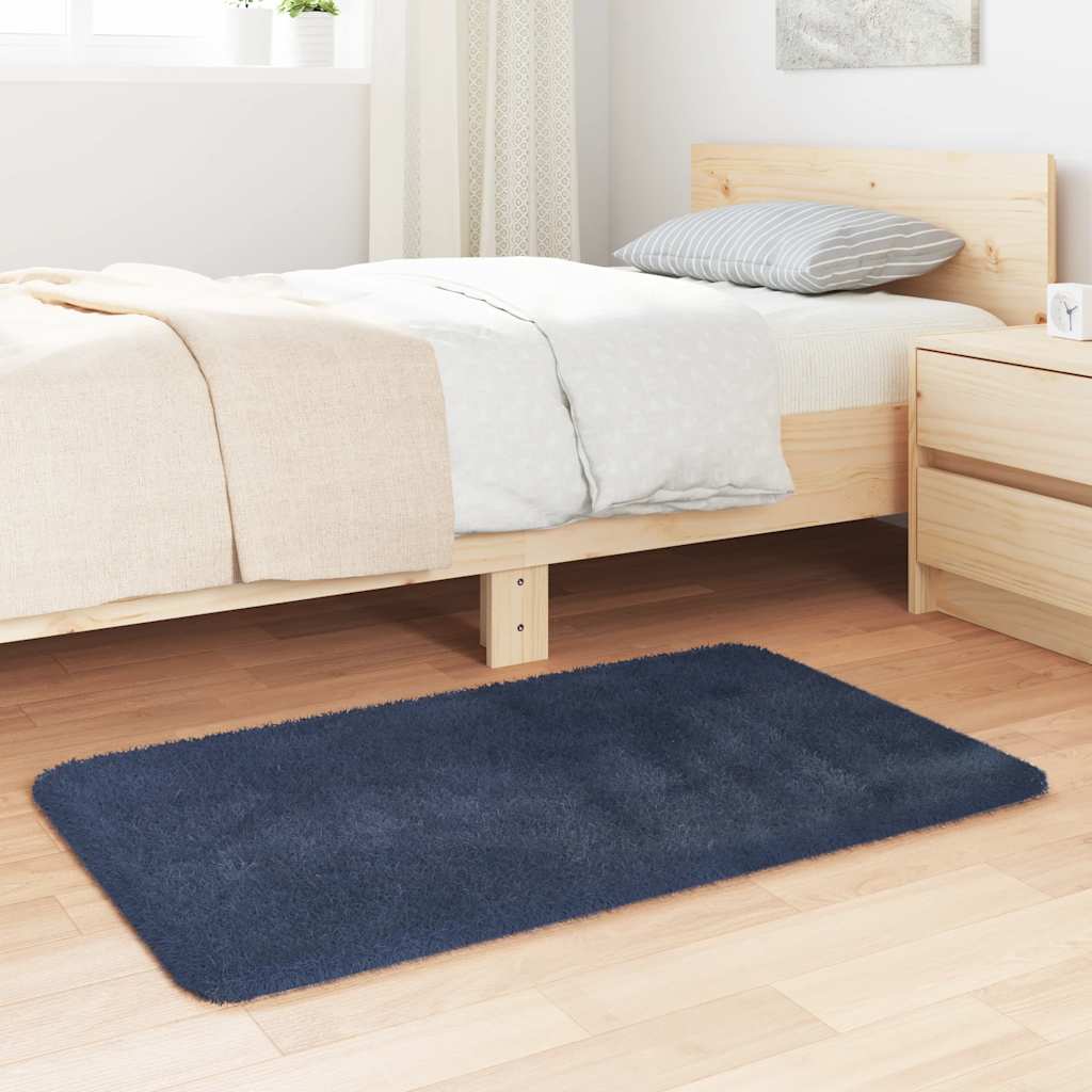 shaggy gulvtæppe NAVARRA 60x100 cm høje luv polyester marineblå