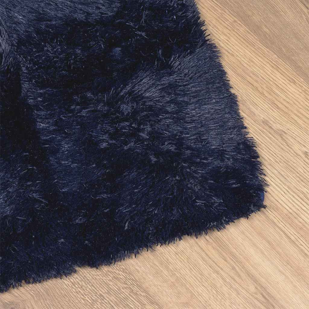 shaggy gulvtæppe NAVARRA 60x100 cm høje luv polyester marineblå