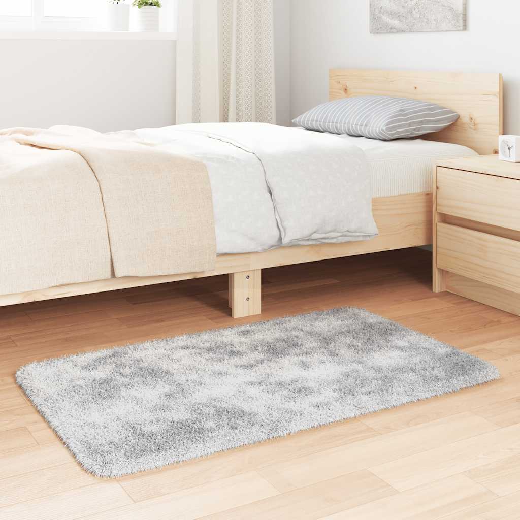 shaggy gulvtæppe NAVARRA 60x100 cm høje luv polyester sølvgrå