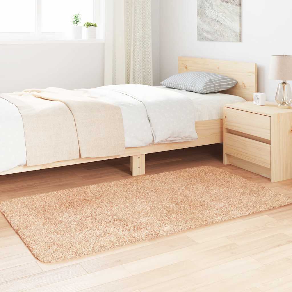 shaggy gulvtæppe NAVARRA 80x150 cm høje luv polyester beige