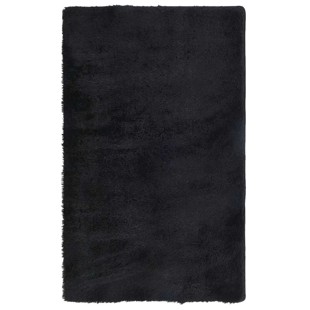 shaggy gulvtæppe NAVARRA 80x150 cm høje luv polyester sort