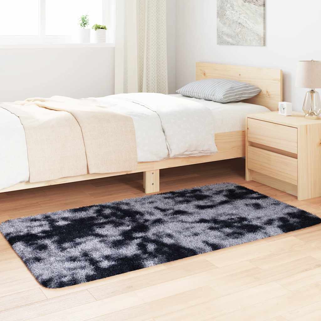 shaggy gulvtæppe NAVARRA 80x150 cm høje luv polyester mørkegrå