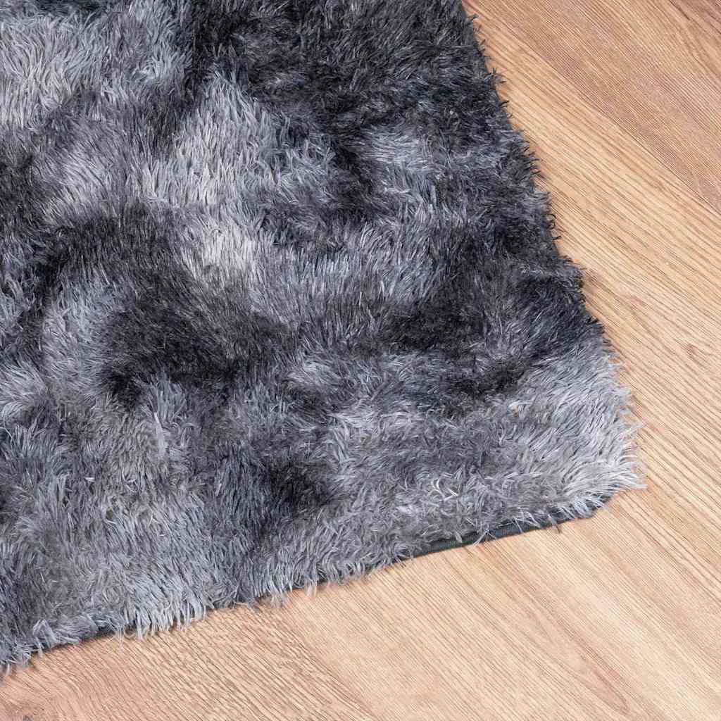 shaggy gulvtæppe NAVARRA 80x150 cm høje luv polyester mørkegrå