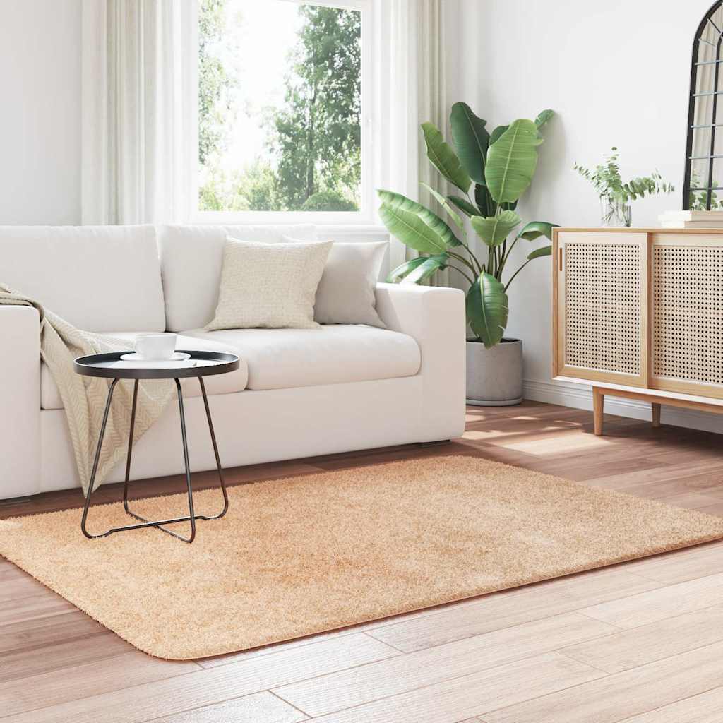 shaggy gulvtæppe NAVARRA 120x170 cm høje luv polyester beige