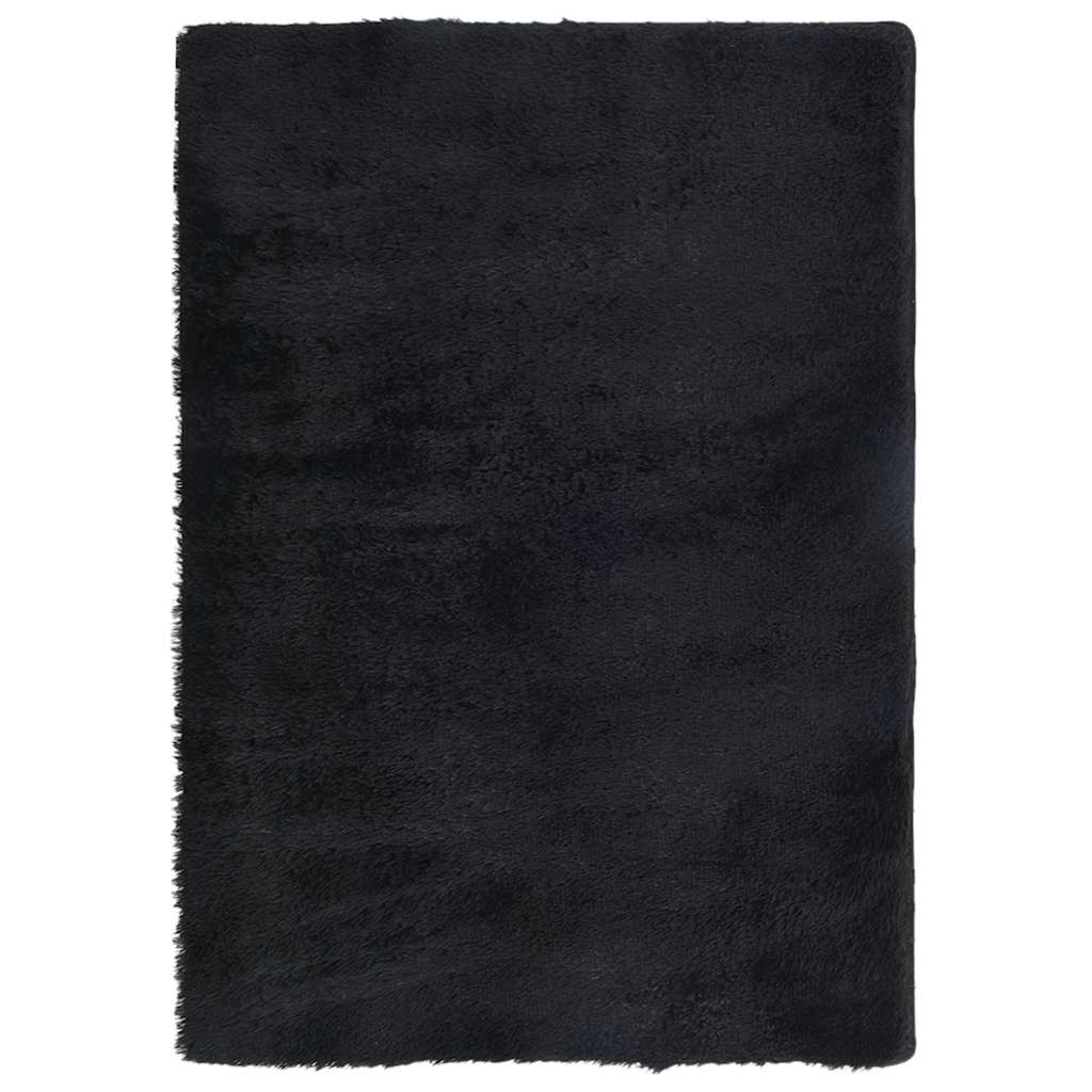 shaggy gulvtæppe NAVARRA 120x170 cm høje luv polyester sort