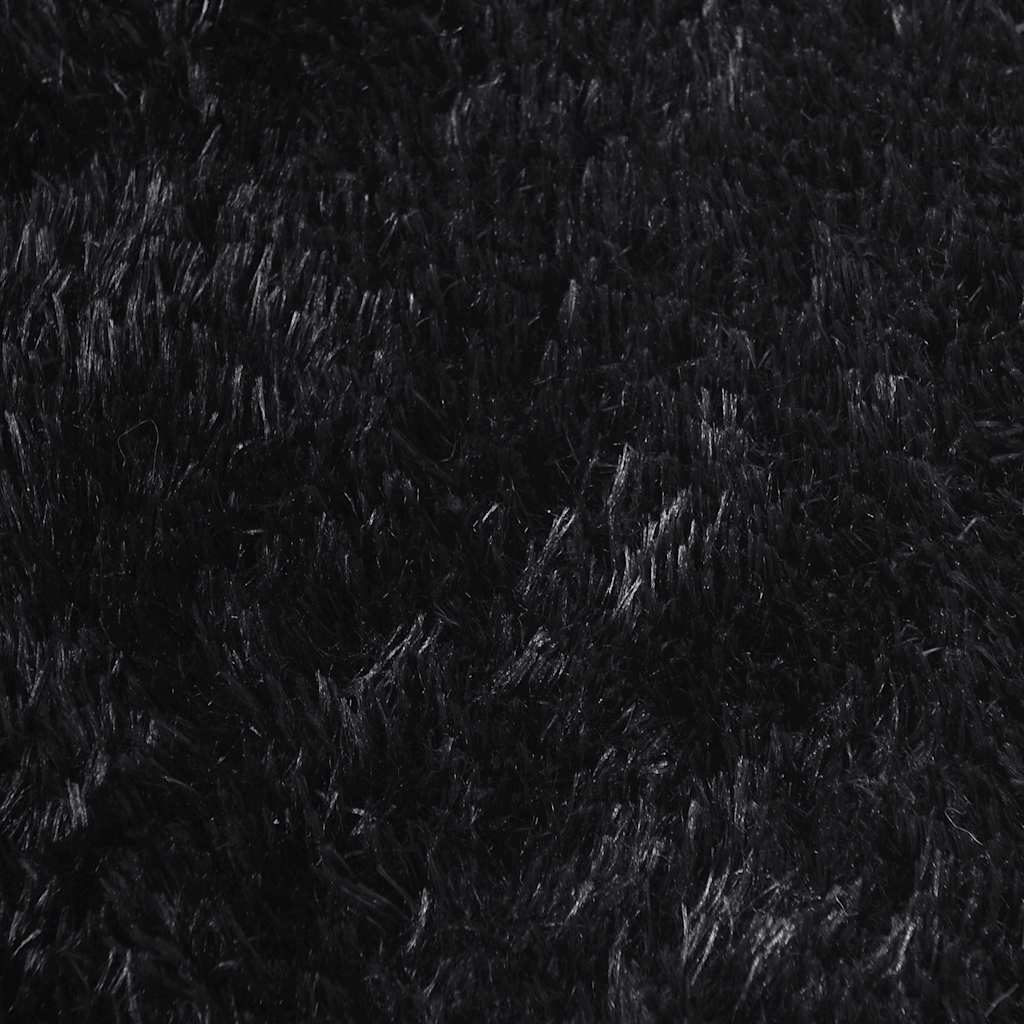 shaggy gulvtæppe NAVARRA 130x200 cm høje luv polyester sort