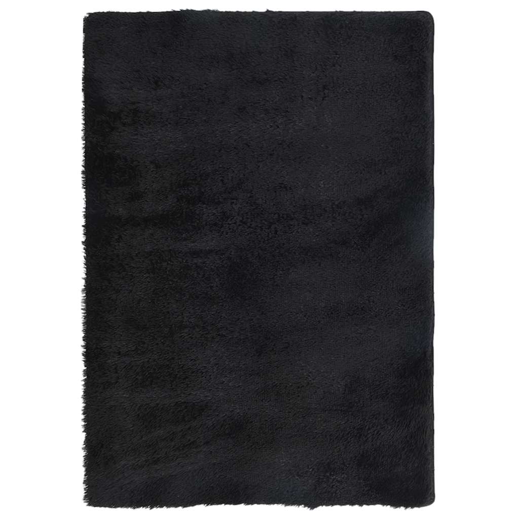 shaggy gulvtæppe NAVARRA 160x230 cm høje luv polyester sort
