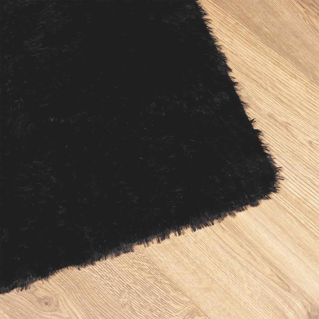 shaggy gulvtæppe NAVARRA 160x230 cm høje luv polyester sort