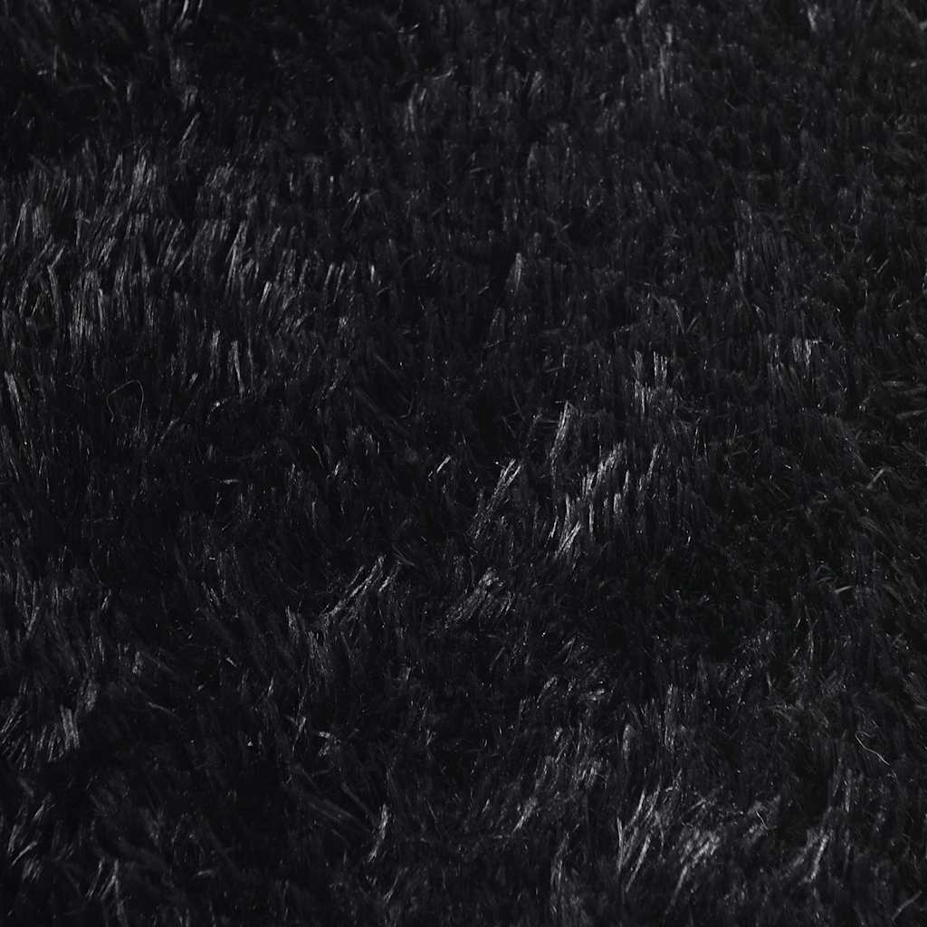 shaggy gulvtæppe NAVARRA 160x230 cm høje luv polyester sort