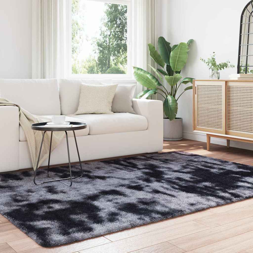shaggy gulvtæppe NAVARRA 160x230 cm høje luv polyester mørkegrå