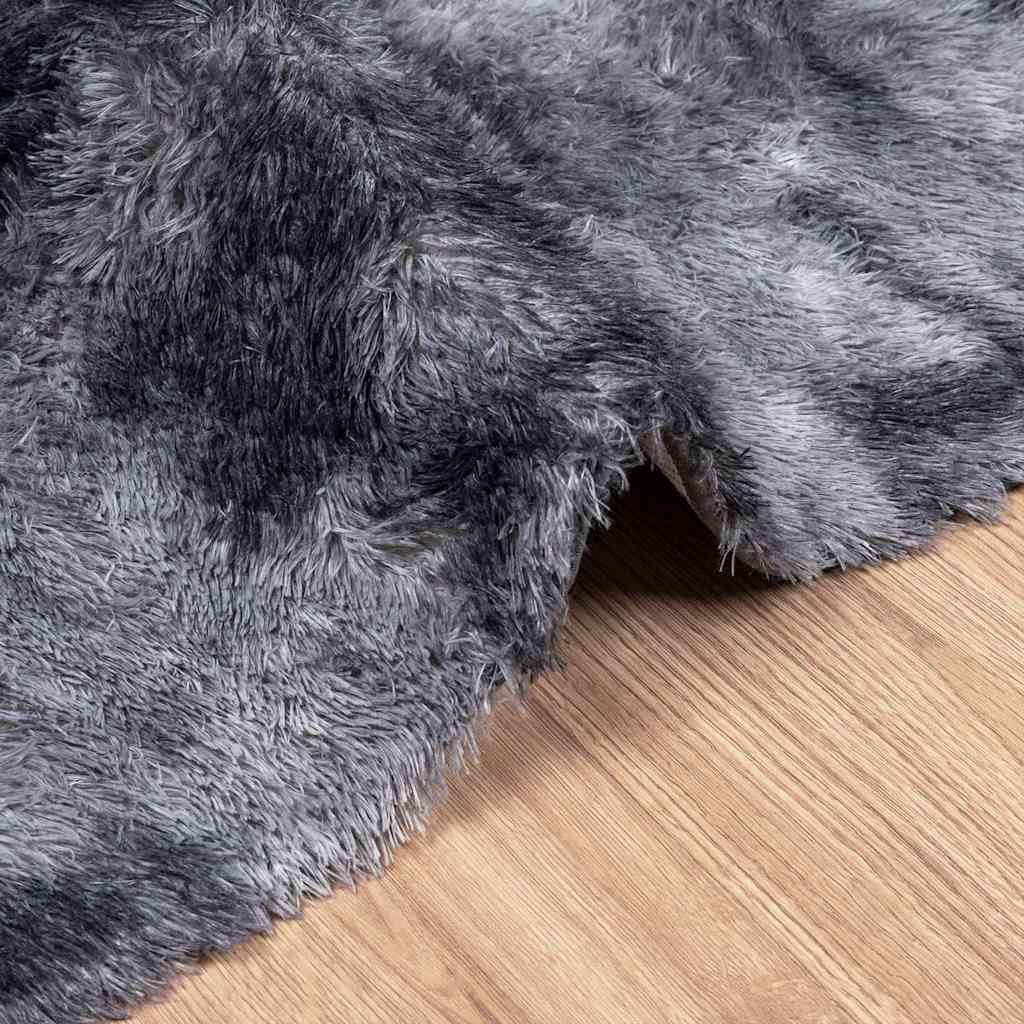 shaggy gulvtæppe NAVARRA 160x230 cm høje luv polyester mørkegrå