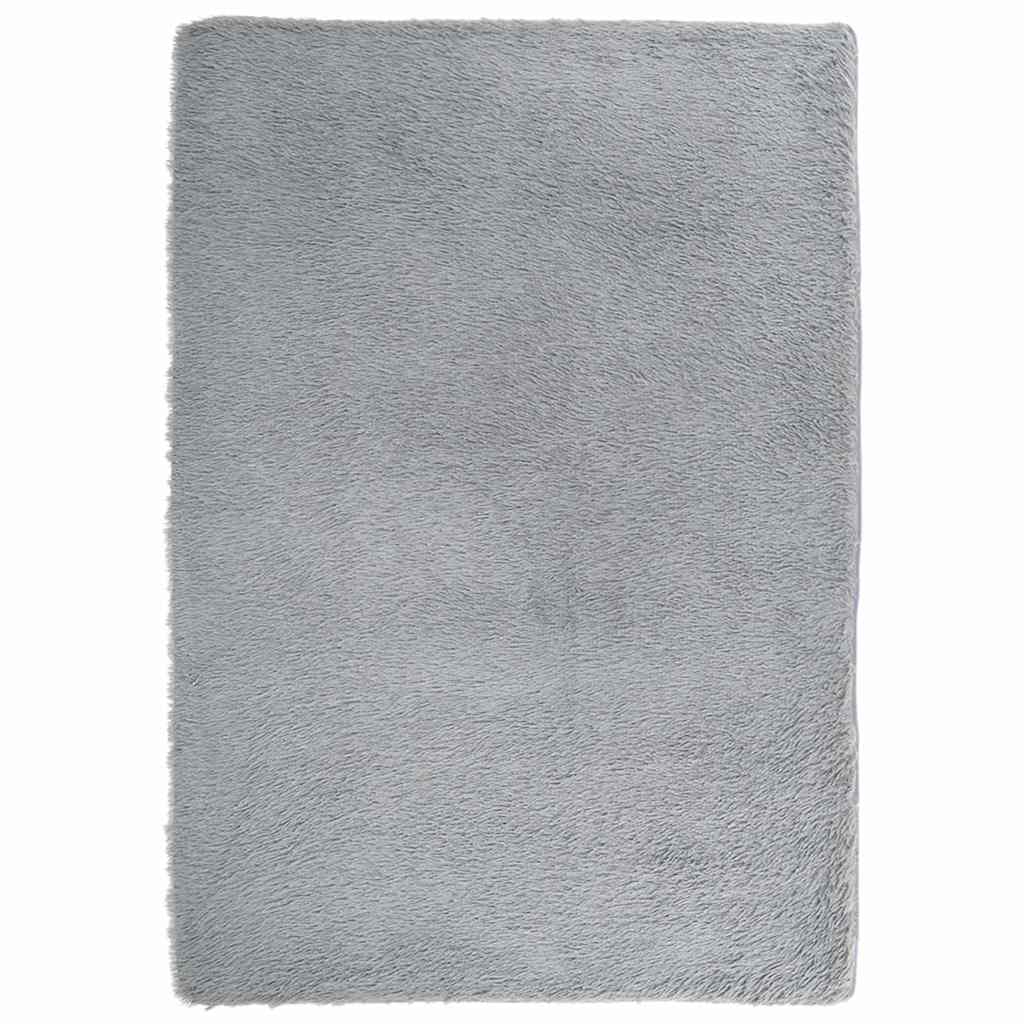 shaggy gulvtæppe NAVARRA 160x230 cm høje luv polyester lysegrå