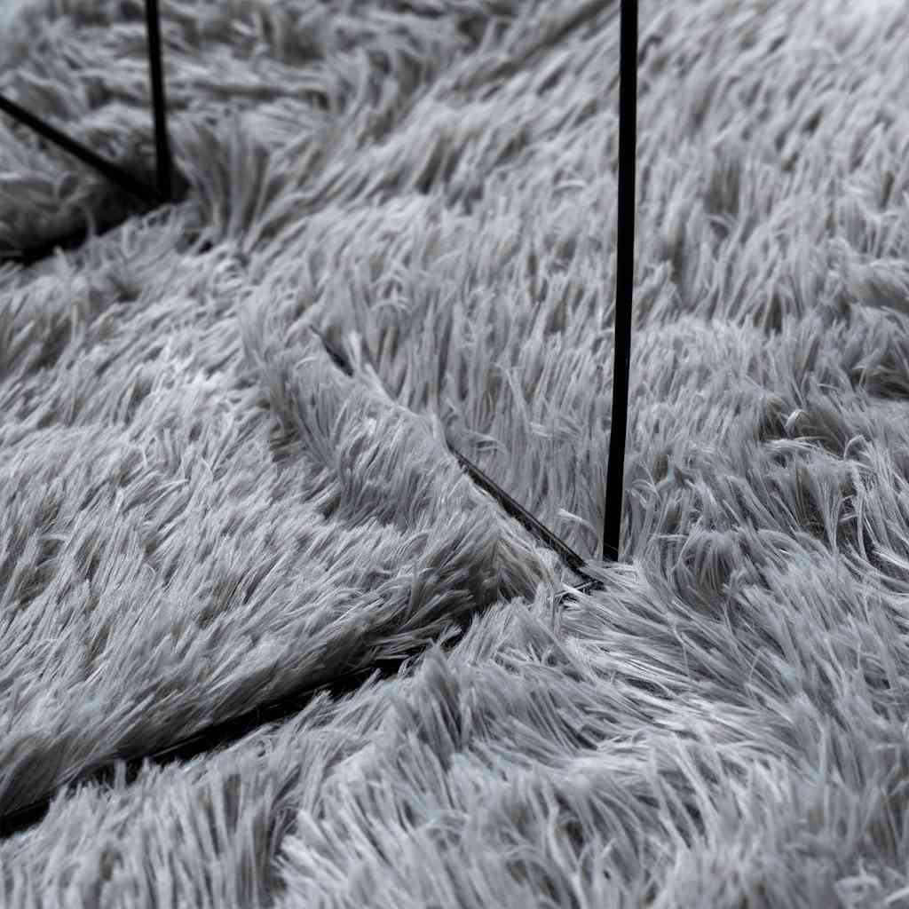 shaggy gulvtæppe NAVARRA 160x230 cm høje luv polyester lysegrå
