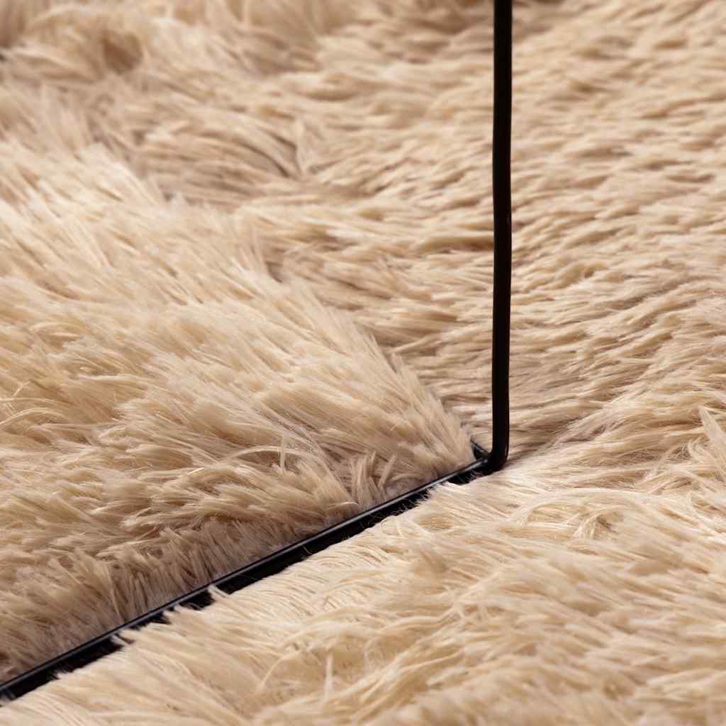 shaggy gulvtæppe NAVARRA 200x290 cm høje luv polyester beige