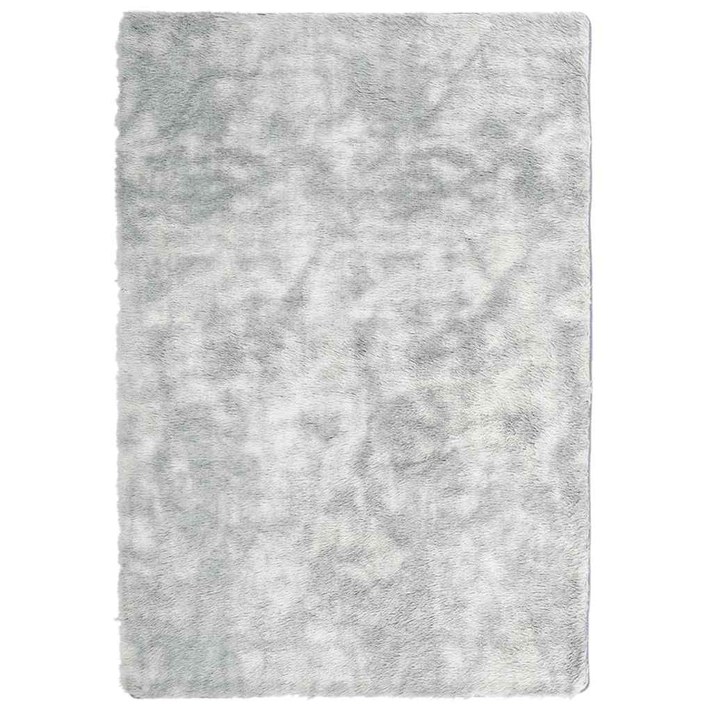 shaggy gulvtæppe NAVARRA 200x290 cm høje luv polyester sølvgrå