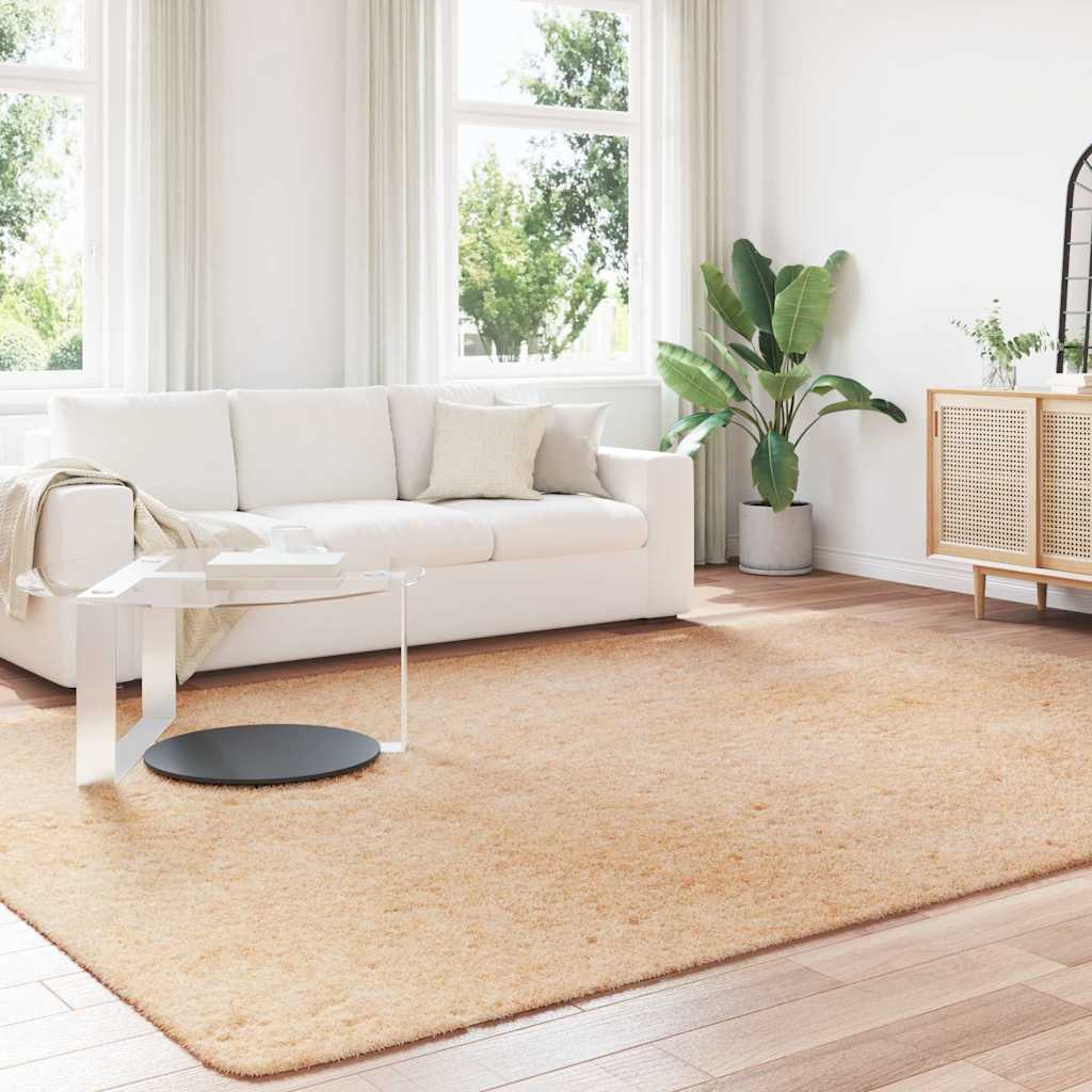 shaggy gulvtæppe NAVARRA 240x340 cm høje luv polyester beige