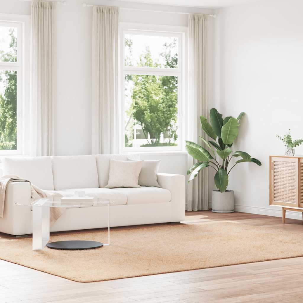 shaggy gulvtæppe NAVARRA 240x340 cm høje luv polyester beige