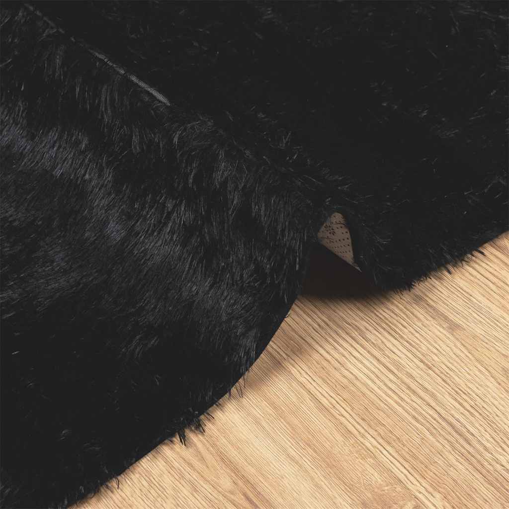 shaggy gulvtæppe NAVARRA 240x340 cm høje luv polyester sort