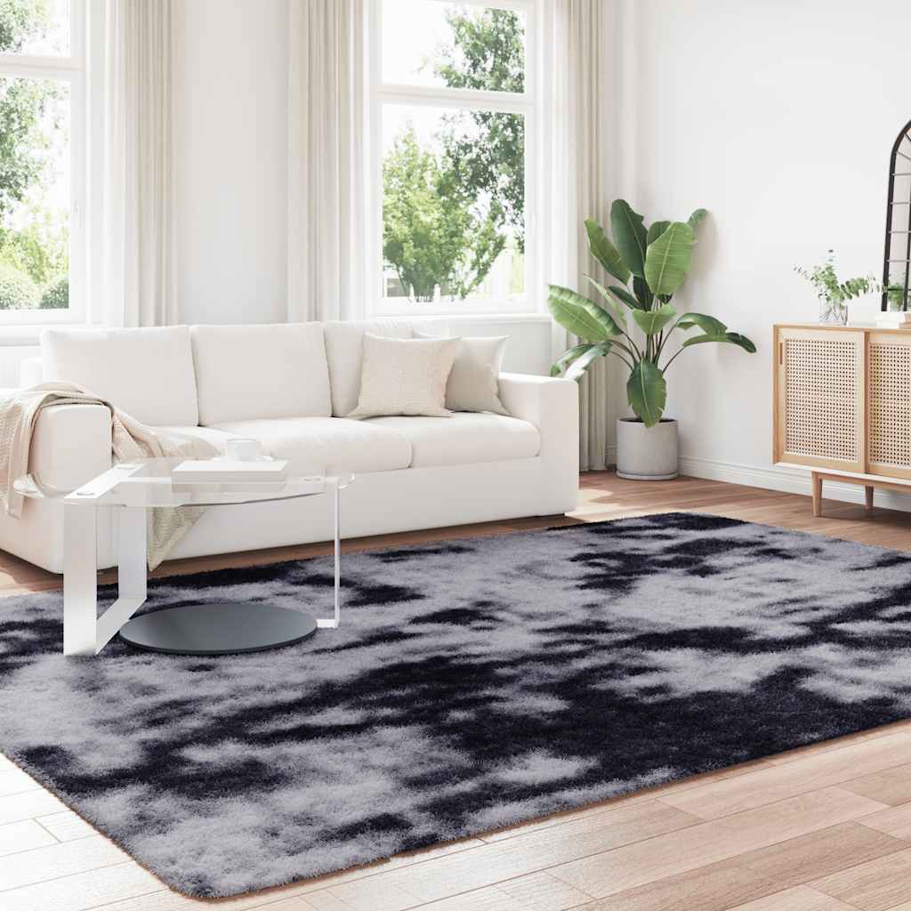 shaggy gulvtæppe NAVARRA 240x340 cm høje luv polyester mørkegrå