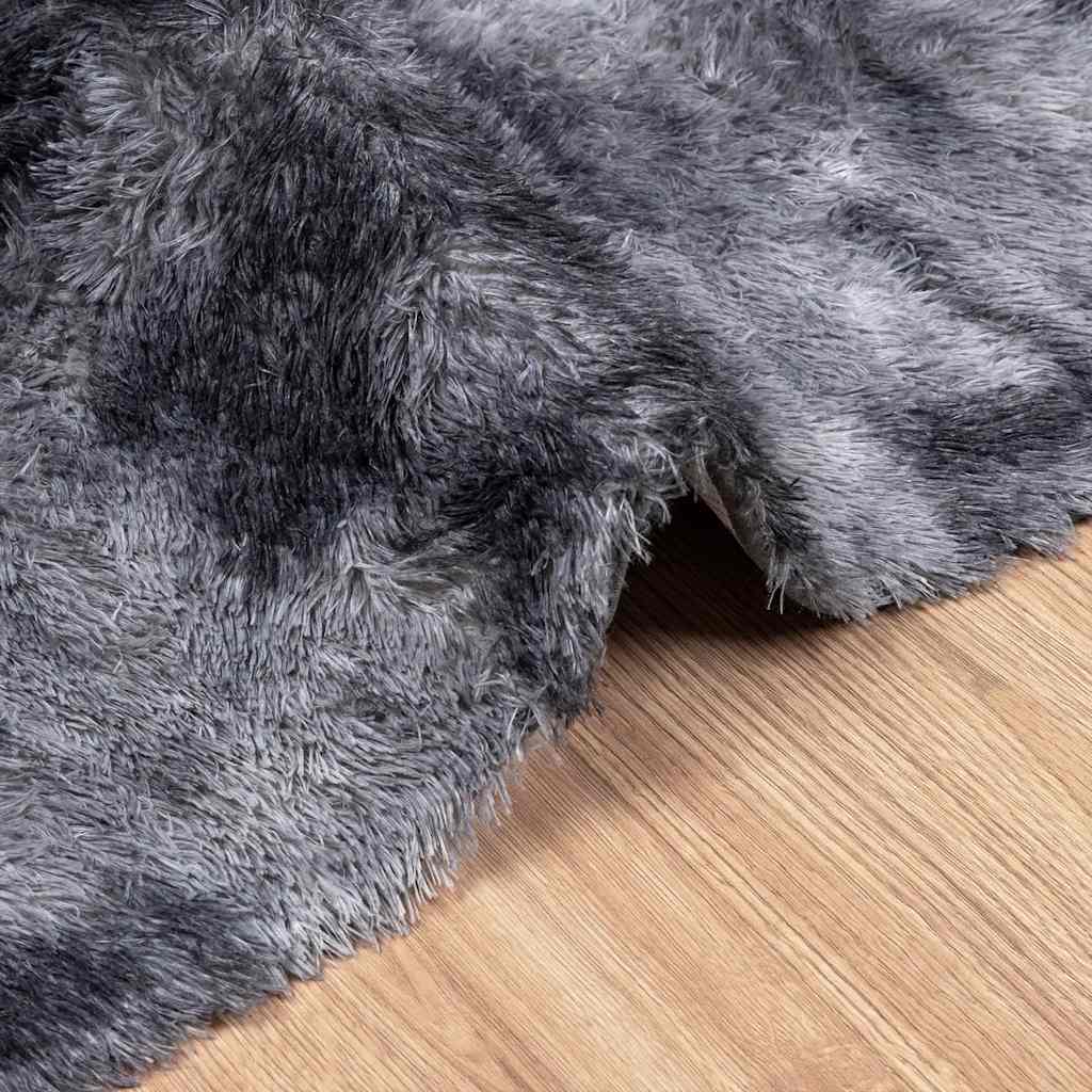 shaggy gulvtæppe NAVARRA 240x340 cm høje luv polyester mørkegrå
