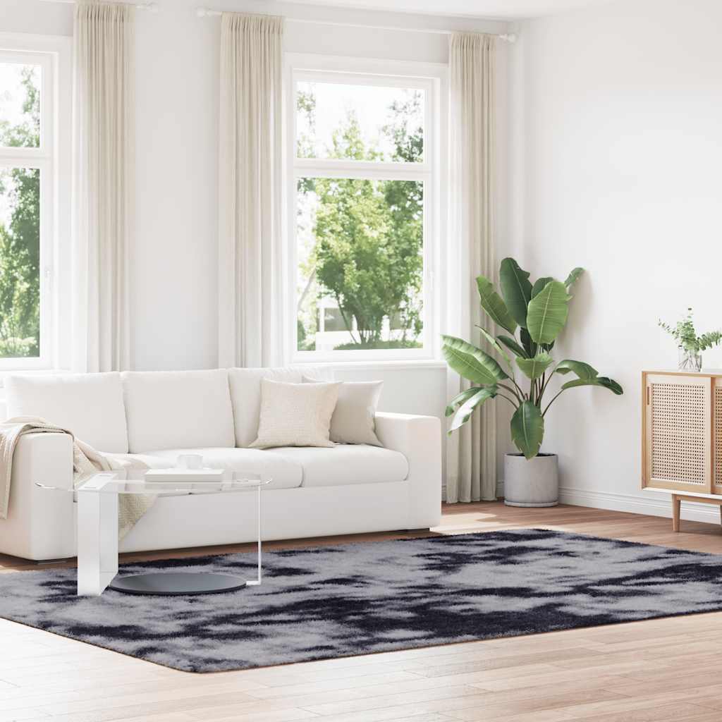 shaggy gulvtæppe NAVARRA 240x340 cm høje luv polyester mørkegrå