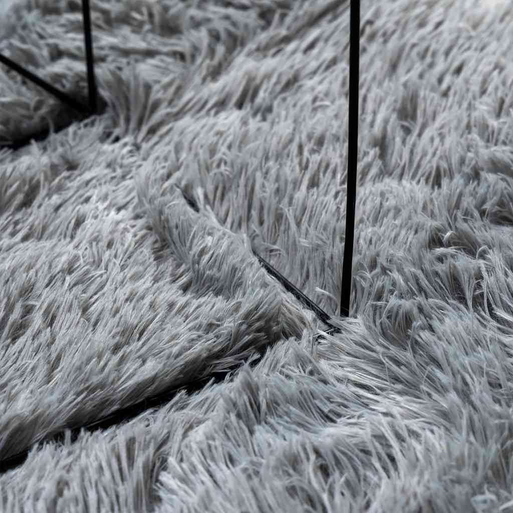 shaggy gulvtæppe NAVARRA 240x340 cm høje luv polyester lysegrå