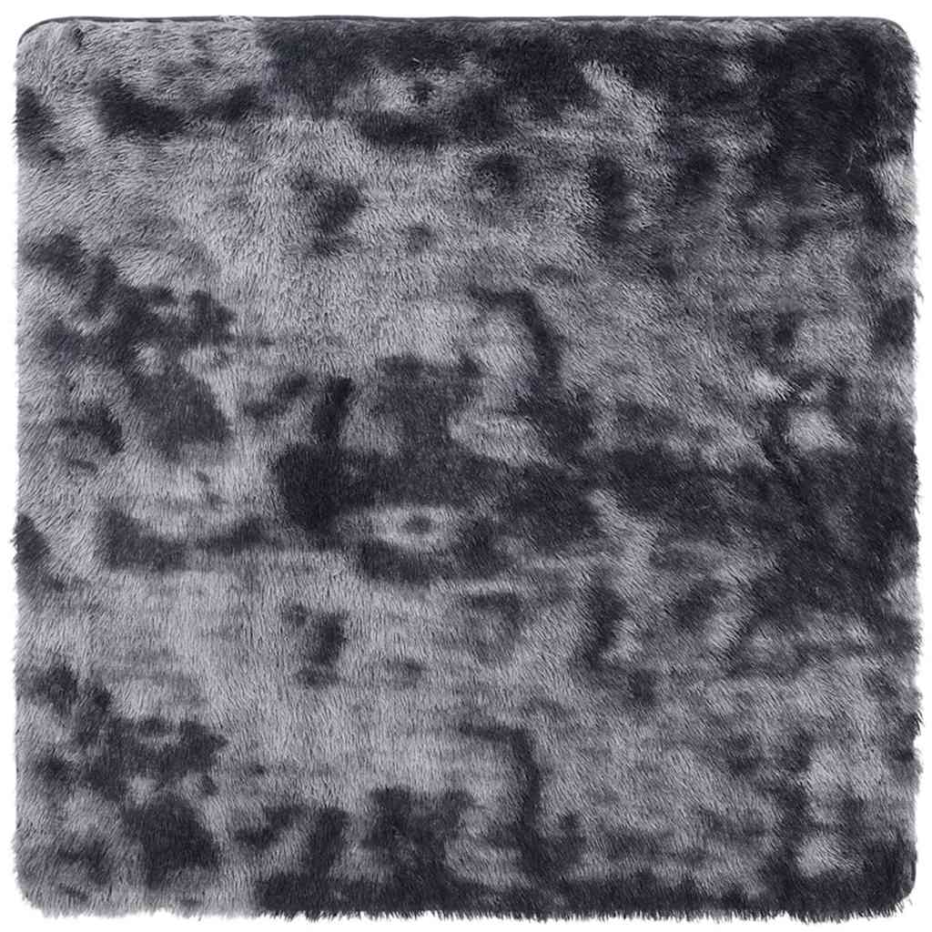 shaggy gulvtæppe NAVARRA 120x120 cm høje luv polyester mørkegrå