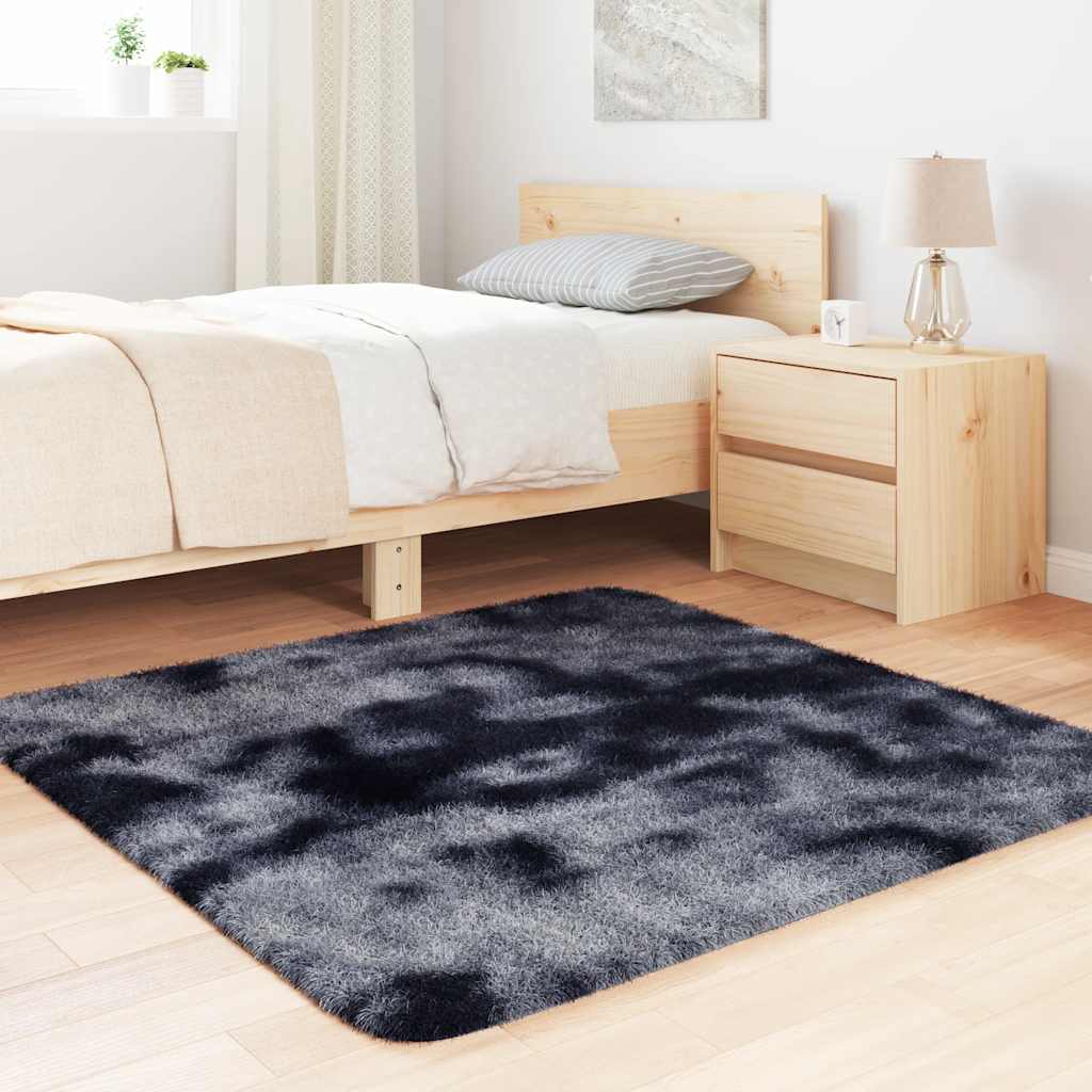 shaggy gulvtæppe NAVARRA 120x120 cm høje luv polyester mørkegrå