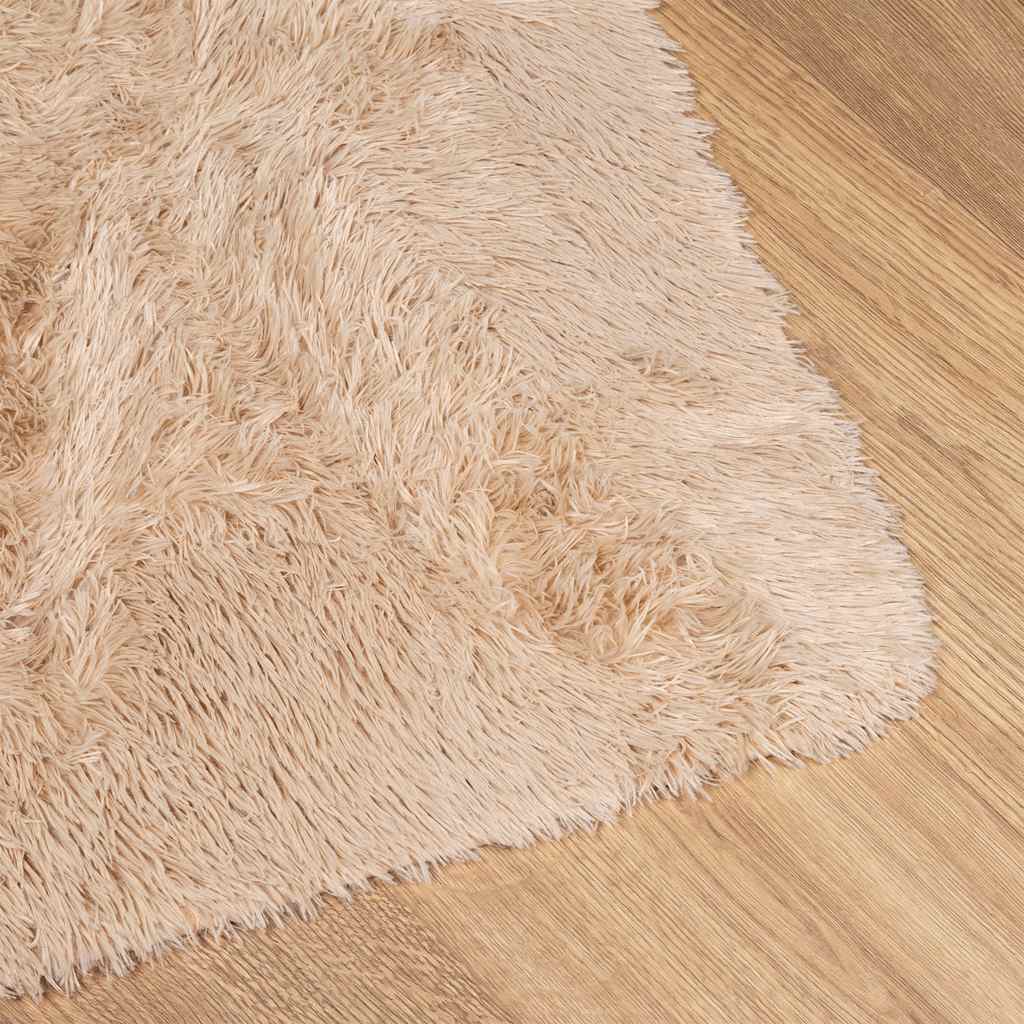 shaggy gulvtæppe NAVARRA 160x160 cm høje luv polyester beige