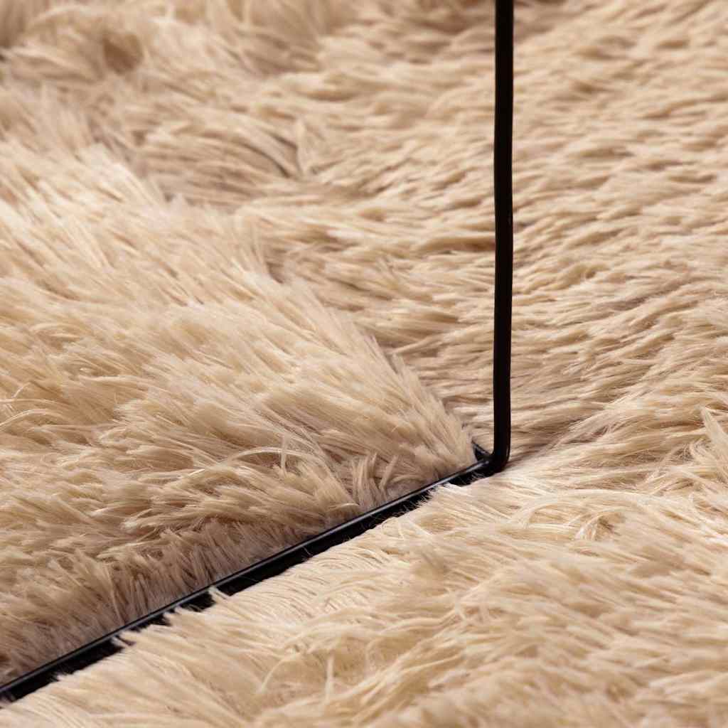 shaggy gulvtæppe NAVARRA 160x160 cm høje luv polyester beige