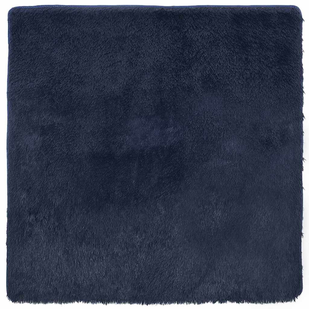 shaggy gulvtæppe NAVARRA 160x160cm høje luv polyester marineblå