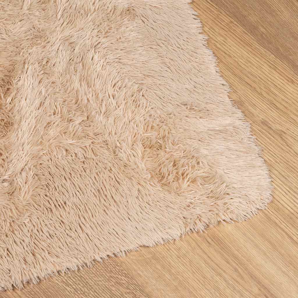 shaggy gulvtæppe NAVARRA 200x200 cm høje luv polyester beige