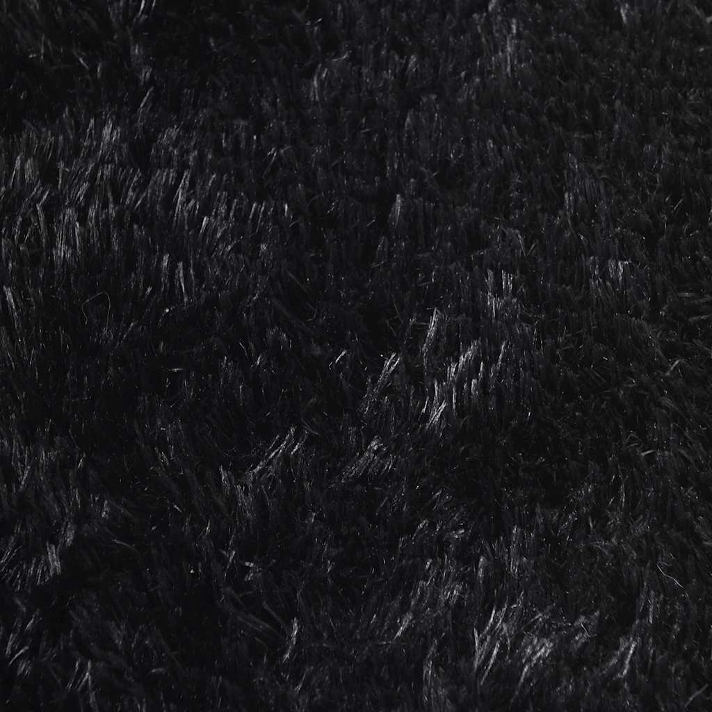 shaggy gulvtæppe NAVARRA 200x200 cm høje luv polyester sort