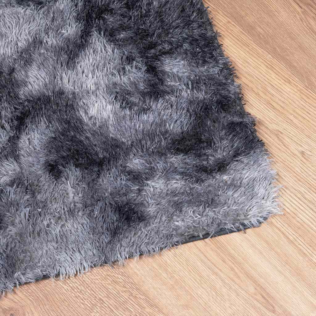shaggy gulvtæppe NAVARRA 200x200 cm høje luv polyester mørkegrå