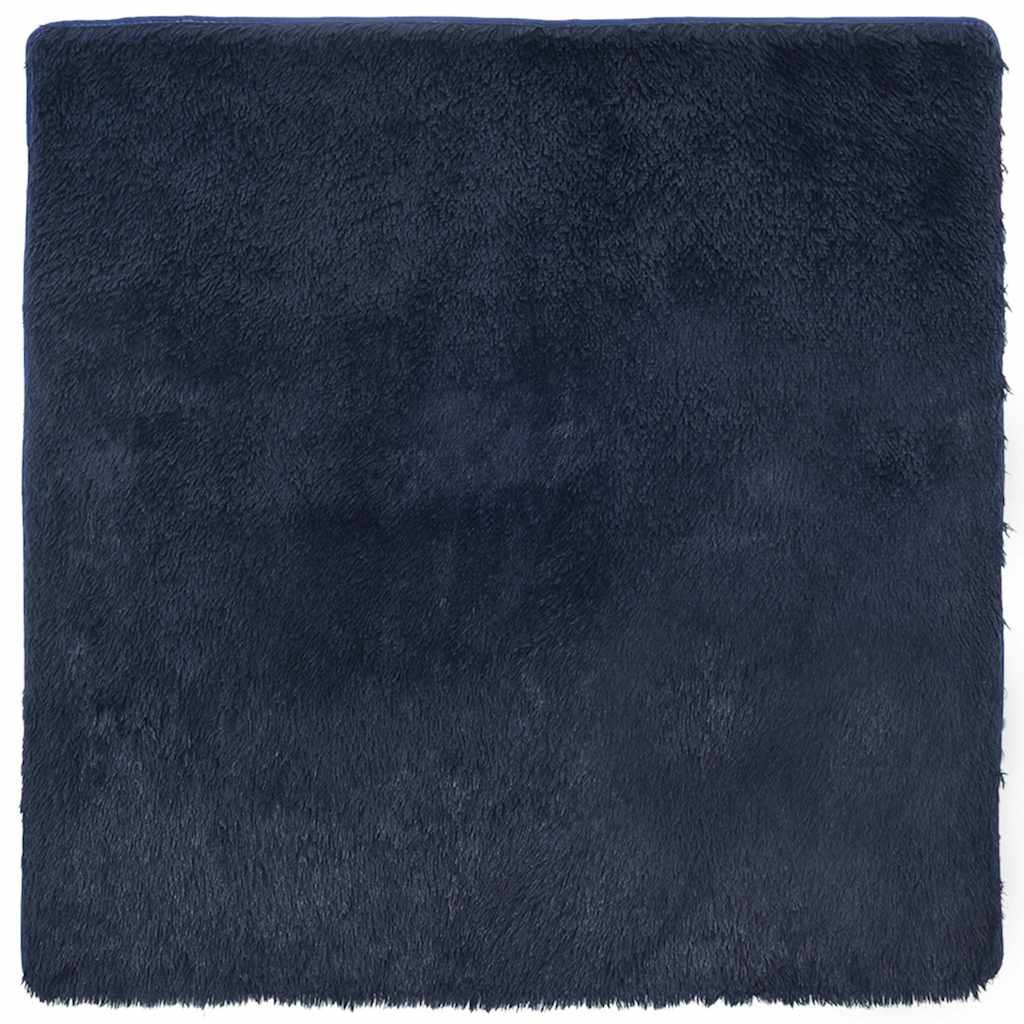 shaggy gulvtæppe NAVARRA 200x200cm høje luv polyester marineblå