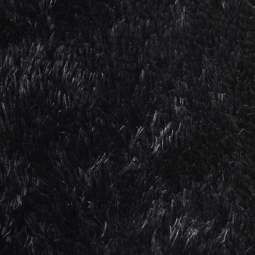 shaggy gulvtæppe NAVARRA 240x240 cm høje luv polyester sort