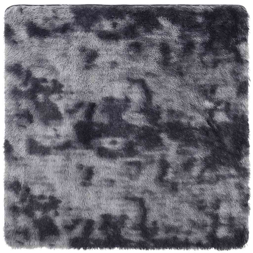 shaggy gulvtæppe NAVARRA 240x240 cm høje luv polyester mørkegrå