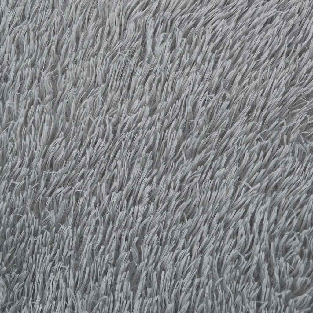 shaggy gulvtæppe NAVARRA 240x240 cm høje luv polyester lysegrå
