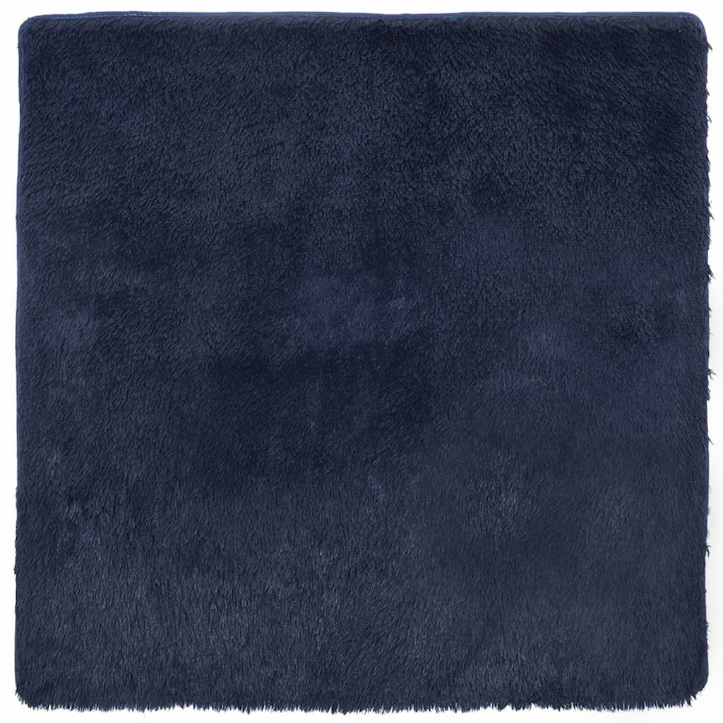 shaggy gulvtæppe NAVARRA 240x240cm høje luv polyester marineblå