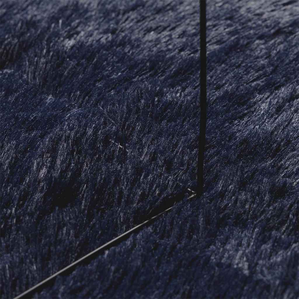 shaggy gulvtæppe NAVARRA 240x240cm høje luv polyester marineblå
