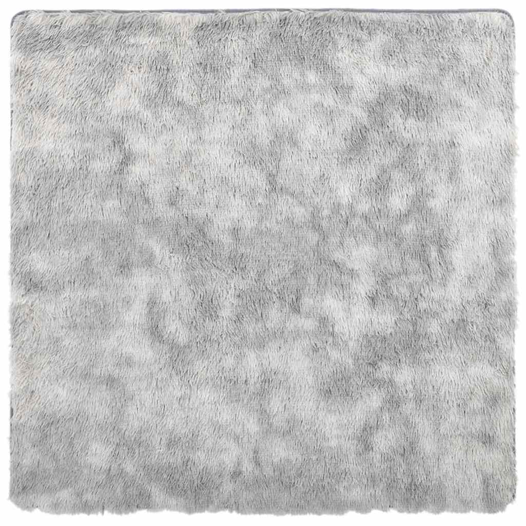 shaggy gulvtæppe NAVARRA 240x240 cm høje luv polyester sølvgrå