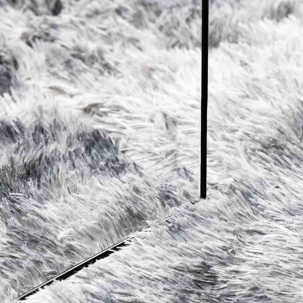 shaggy gulvtæppe NAVARRA 240x240 cm høje luv polyester sølvgrå