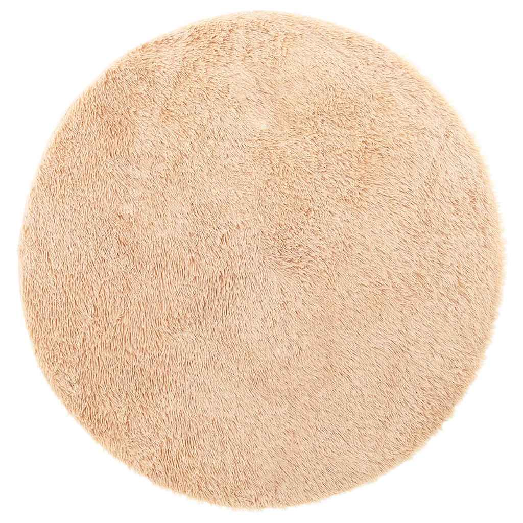 shaggy gulvtæppe NAVARRA 100x100 cm høje luv polyester beige